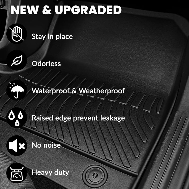 AUXKO All Weather Floor Mats Cargo Mat with Backrest Mat for Kia Telluride 7&8 Seats 2020-2025 TPE Liners Accessories Guard Odorless Anti-Slip Floor Liners & Trunk Liner with Back Seat Protectors - Image 5
